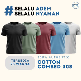 Premium Kaos Polos Cotton Combed 30s Lengan Pendek