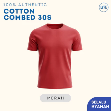 Premium Kaos Polos Cotton Combed 30s Lengan Pendek