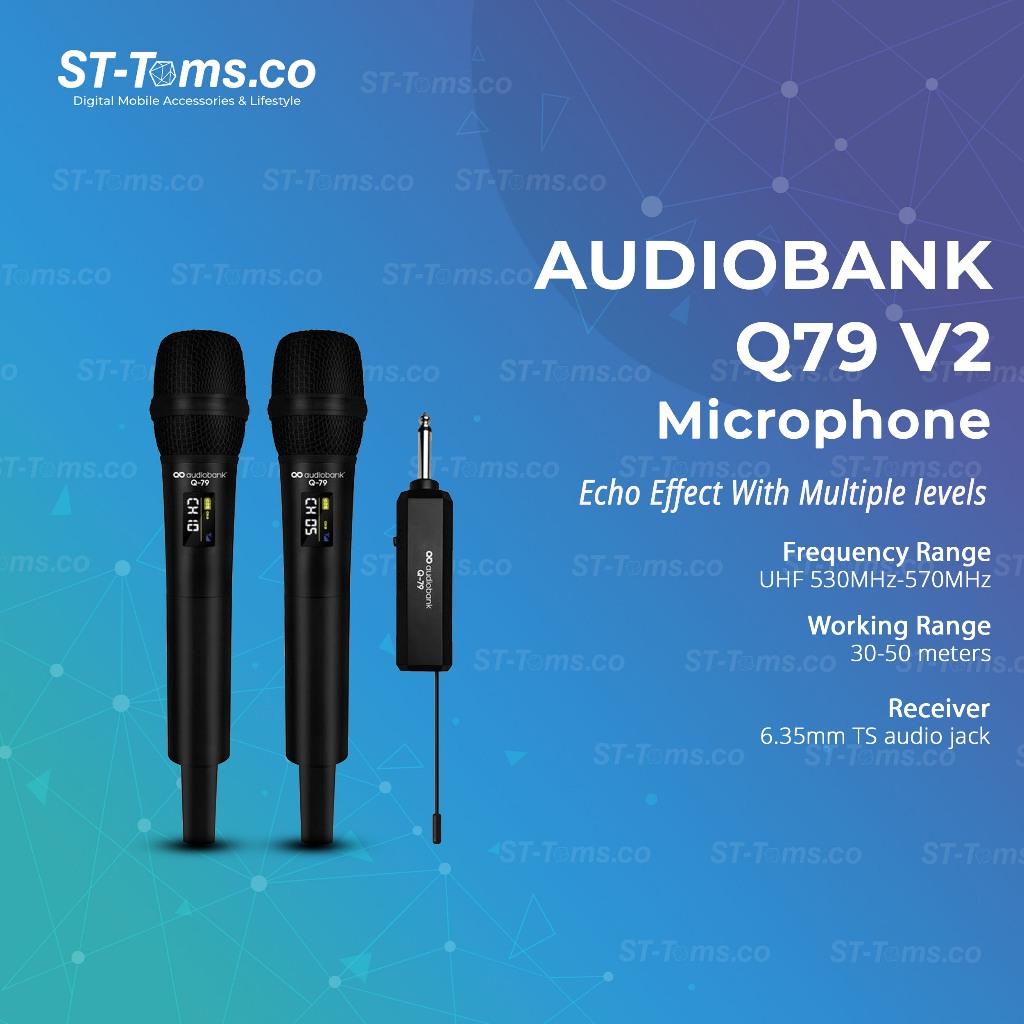 Jual Audiobank Q-79 v2 / Q79V2 / Q79 V2 Dual Microphone Wireless ...