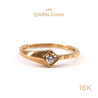 Graha Emas Cincin Emas Kuning Bentuk 16K - Yellow Gold Model Ring 16 Carat M1168