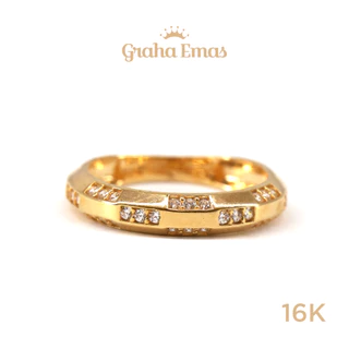 Graha Emas Cincin Emas Kuning Bentuk 16K - Yellow Gold Model Ring 16 Carat M1204