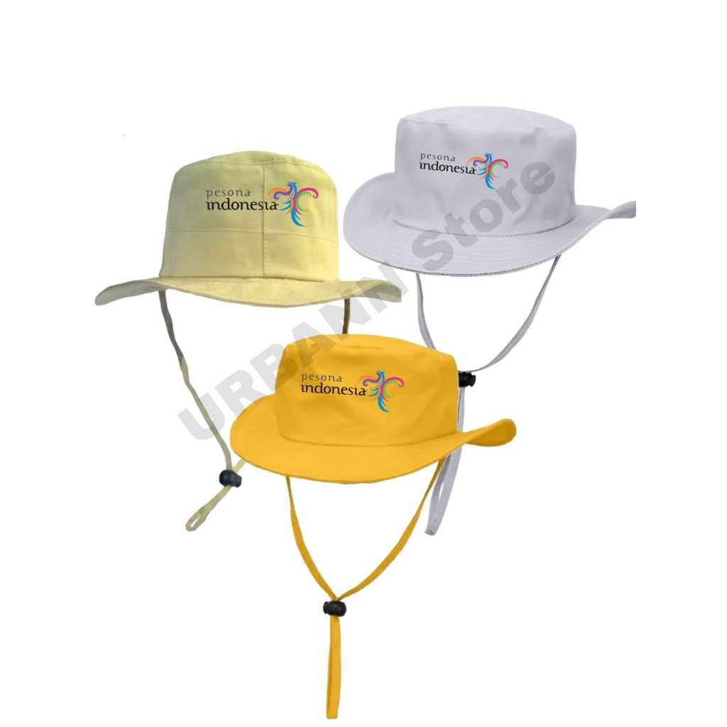 Jual Topi Rimba Dewasa LOGO PESONA INDONESIA SABLON DTF | Shopee Indonesia