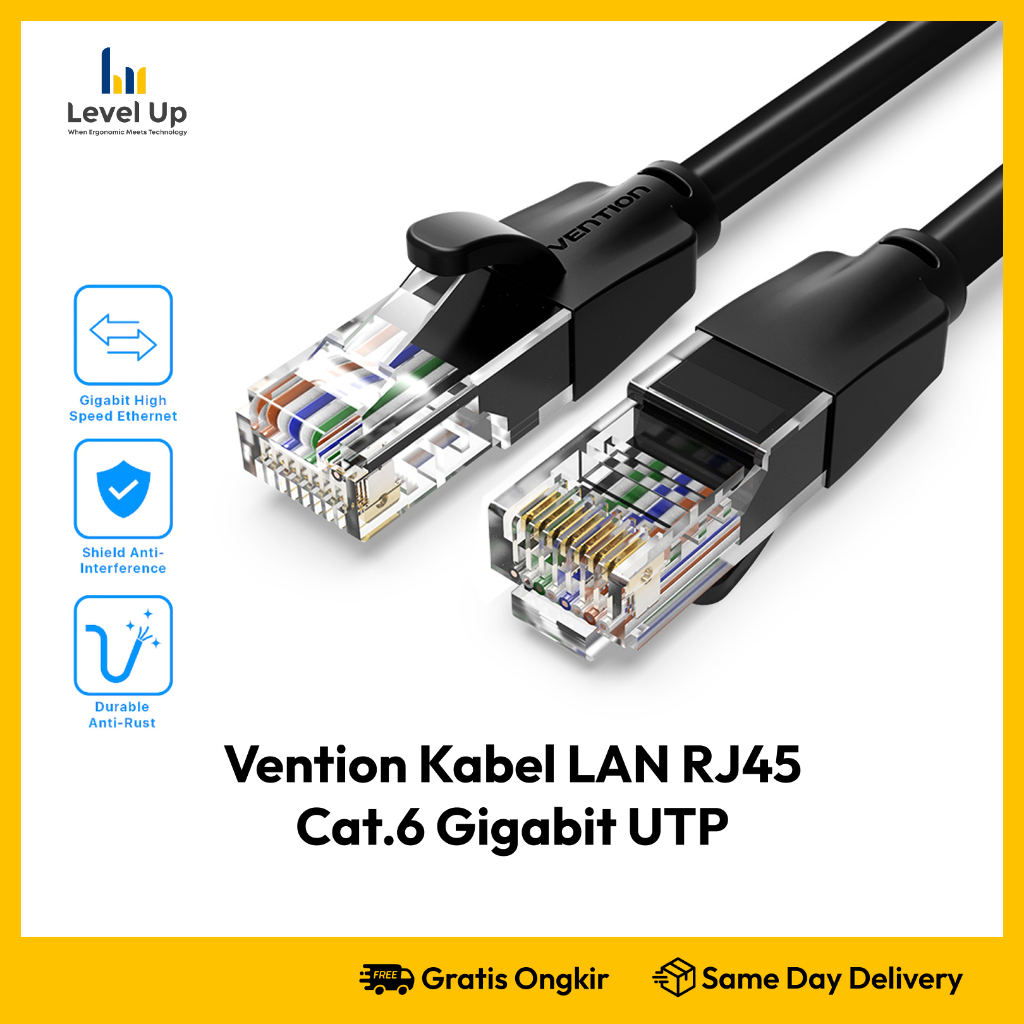 Jual Kabel LAN RJ45 Cat 6 Gigabit Ethernet UTP 2m | Shopee Indonesia