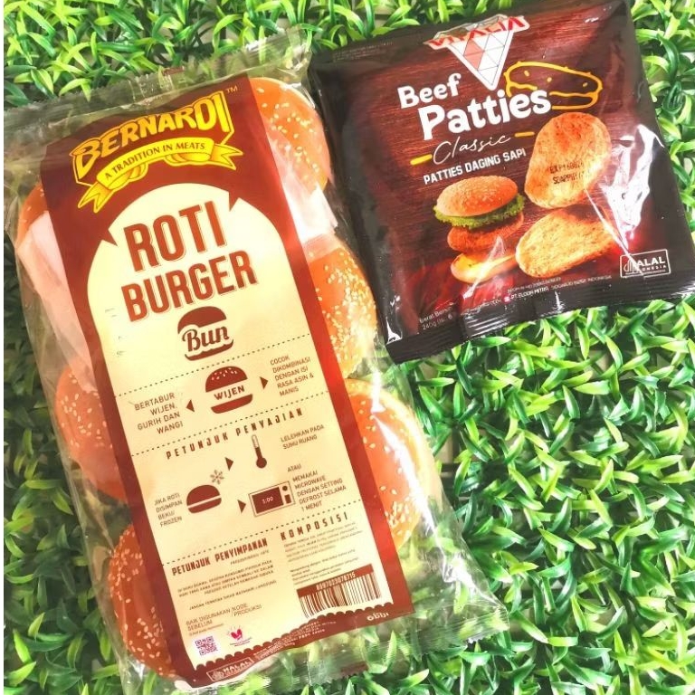 Jual Paket Vitalia Burger Beef Patties Classic (Roti Burger Besar Isi 6 ...