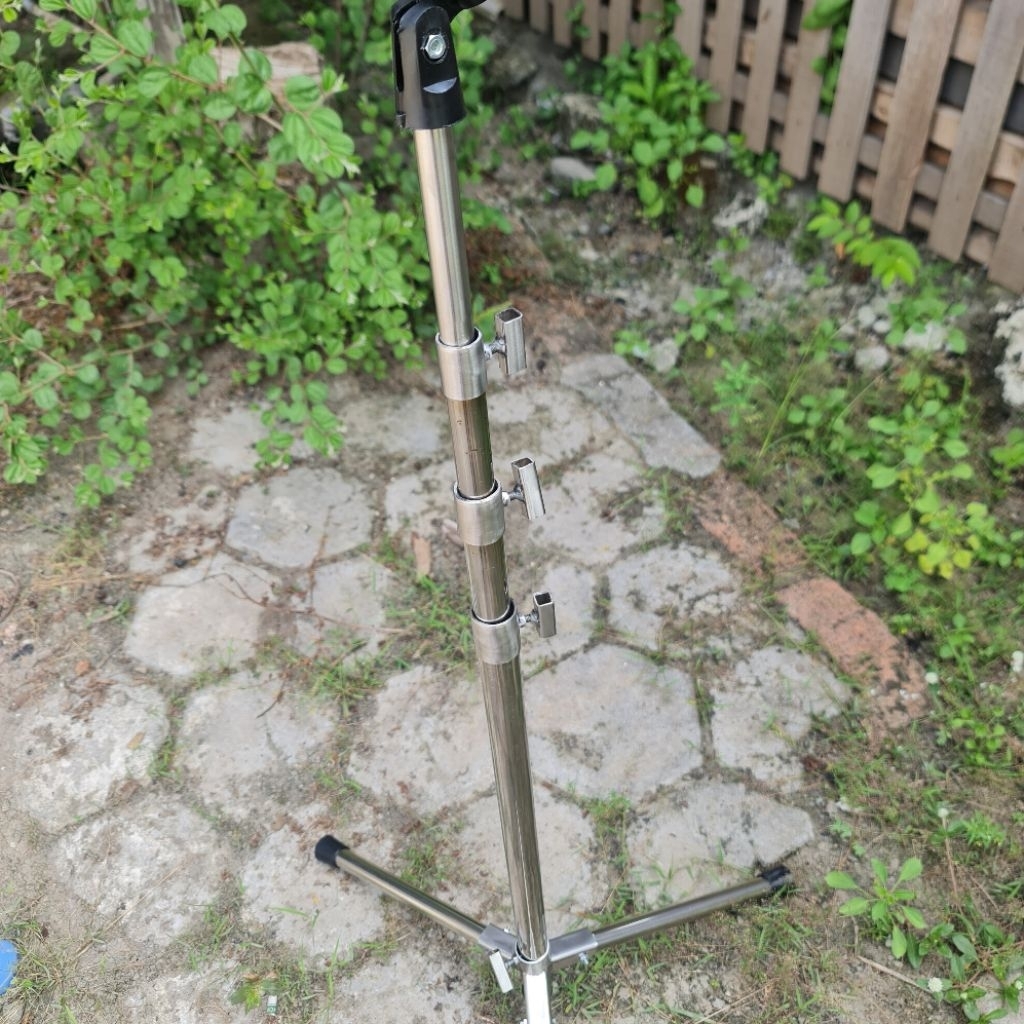 Jual stand mic stainless 2 meter stand mic compact cek sound howos ...