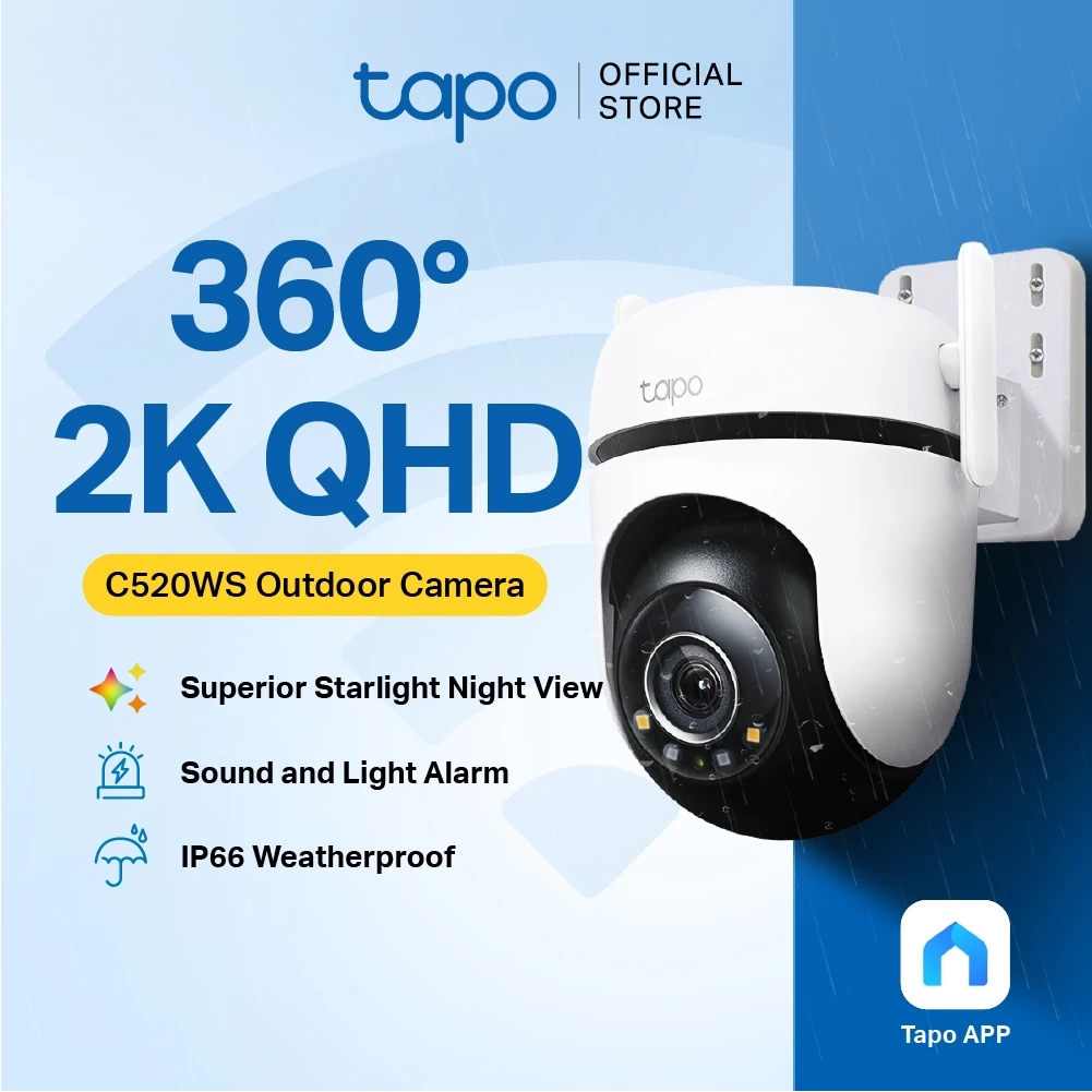 Jual TAPO C520WS Smart IP Outdoor Pan Tilt 360 AI Camera 4MP 2K QHD ...
