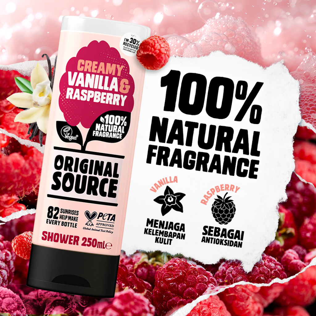 Jual Original Source Body Wash Vanilla & Raspberry 250ml x2 – Raspberry ...