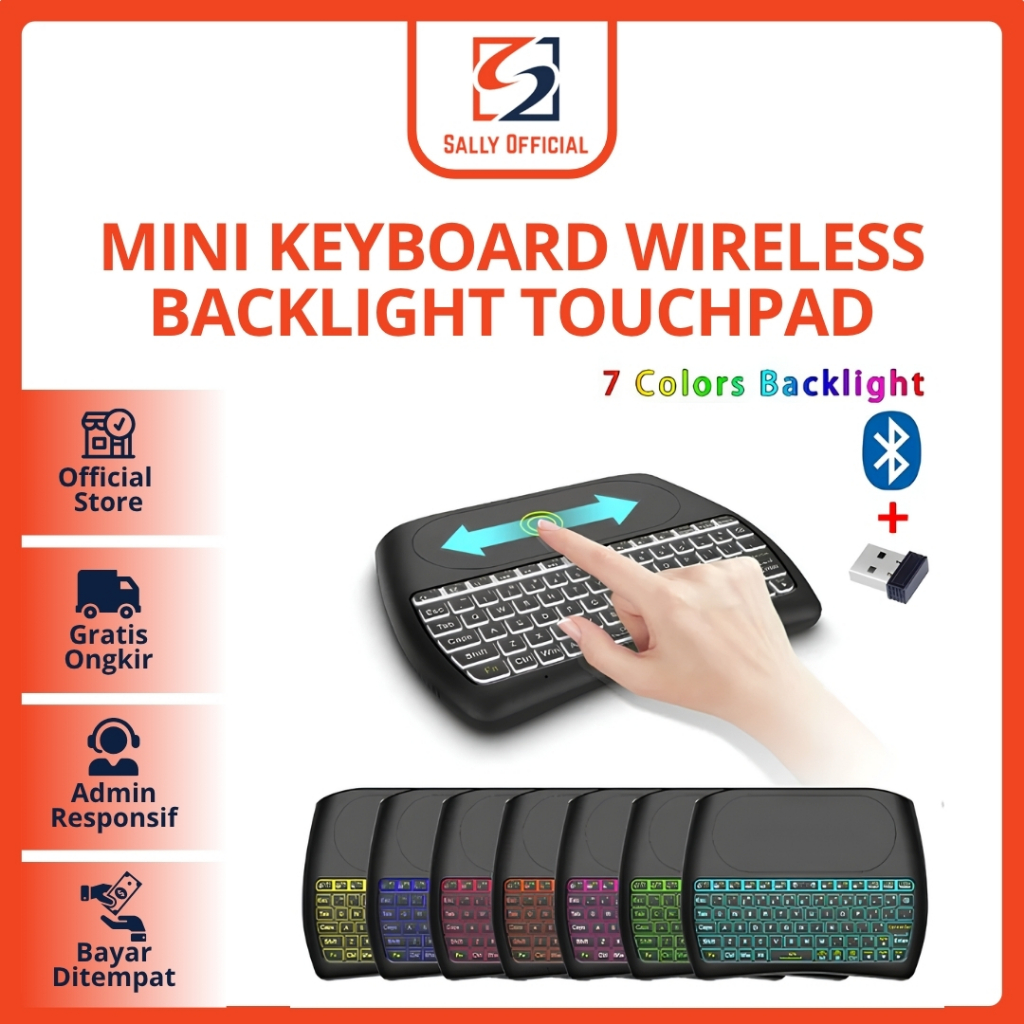 Jual Mini Keyboard Wireless Touchpad Qwerty D8 Mini Wireless | Shopee ...