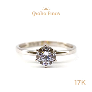 Graha Emas Cincin Putih Solitaire 17K 17K 1.74gr