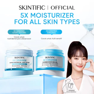 SKINTIFIC - 5X Ceramide Barrier Moisturizer Gel 30g | Cream pencerah Wajah Calming Whitening Brightening Dark Spot Pelembab Wajah Pemutih Wajah Facial Moisturizer Day Cream Night Cream Skincare BPOM Niacinamide with Centella Acid Sooth Sunburn