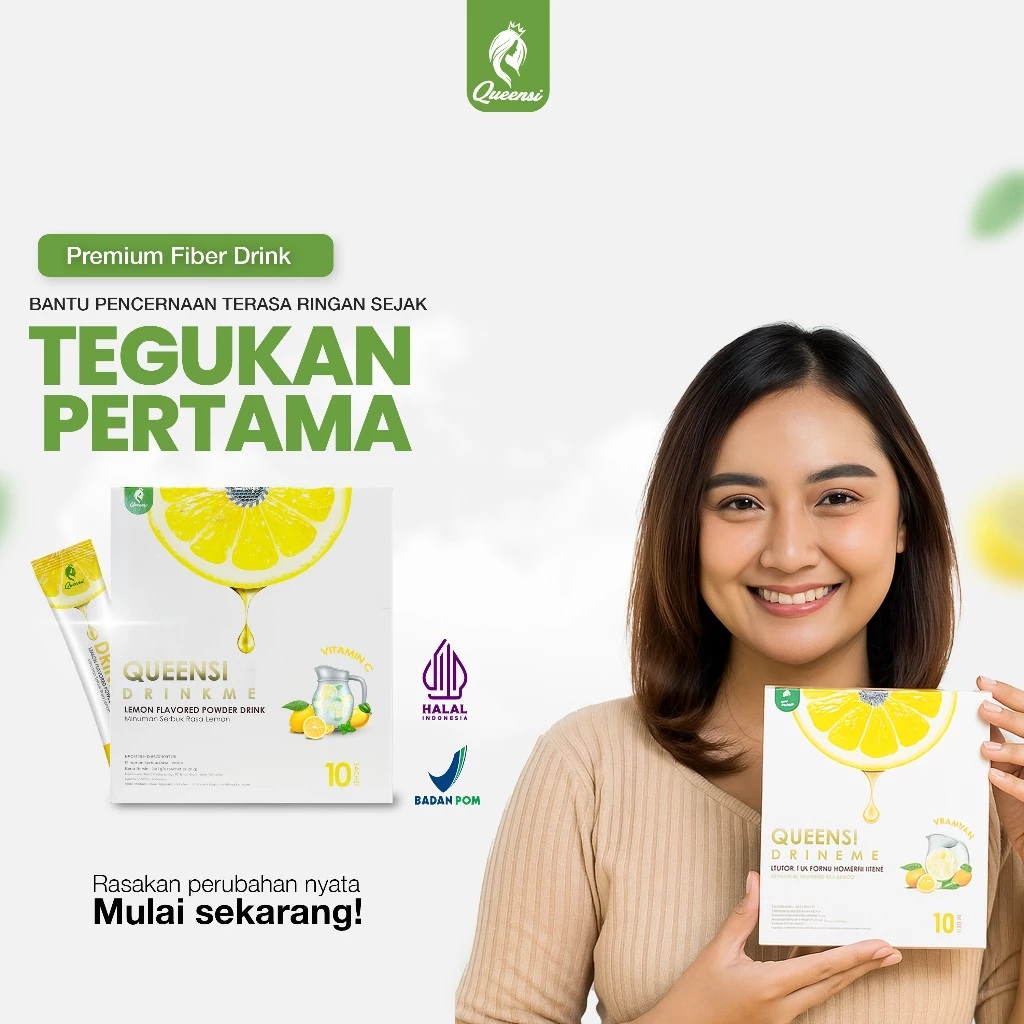 Jual Queensi Drinkme Lemon Flavored Powder Drink isi 10 sachet Minuman ...
