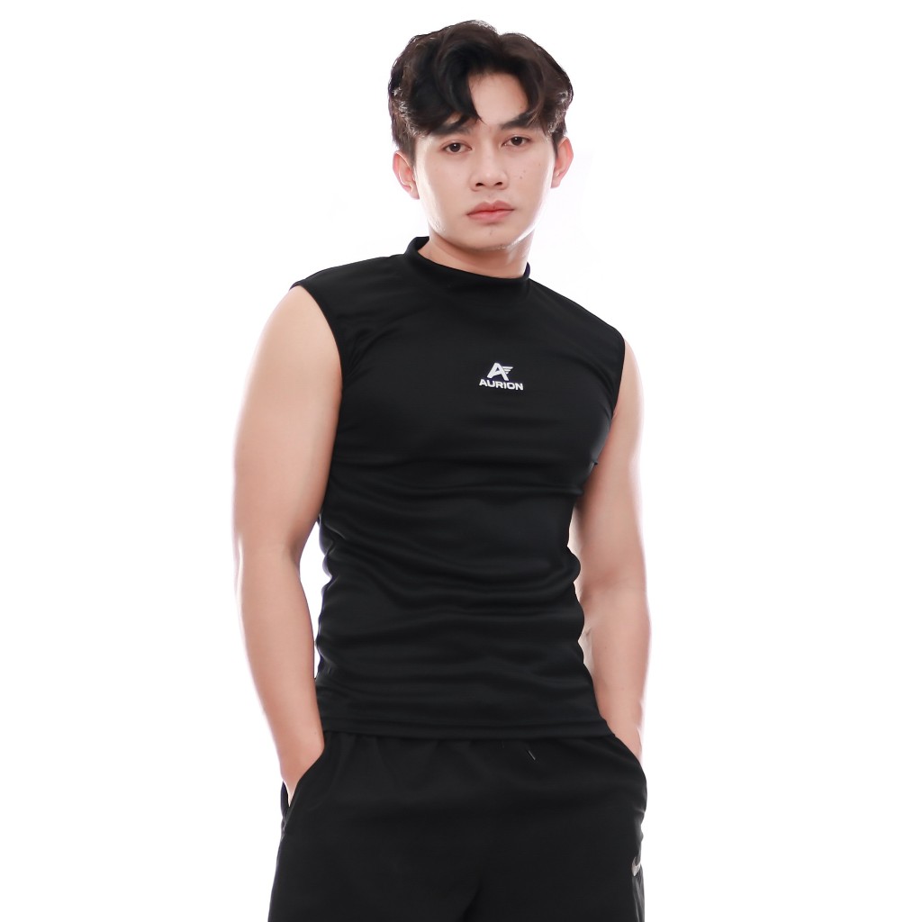 AURION Singlet Lekbong Manset Tanpa Lengan Atasan Olahraga Sepakbola Futsal Lari Gym