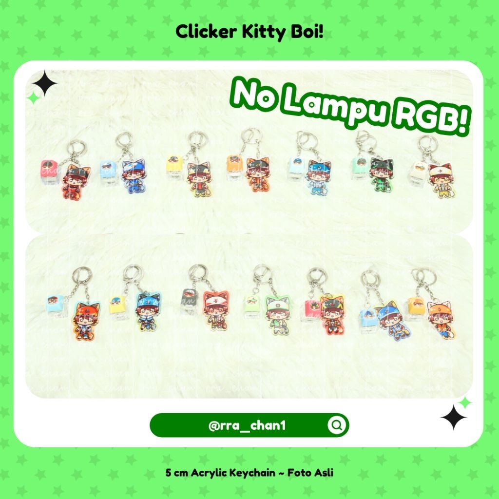 Jual NO RGB LIGHTS Keycaps Keychain / Clicker Oboi || Kitty Boi ...