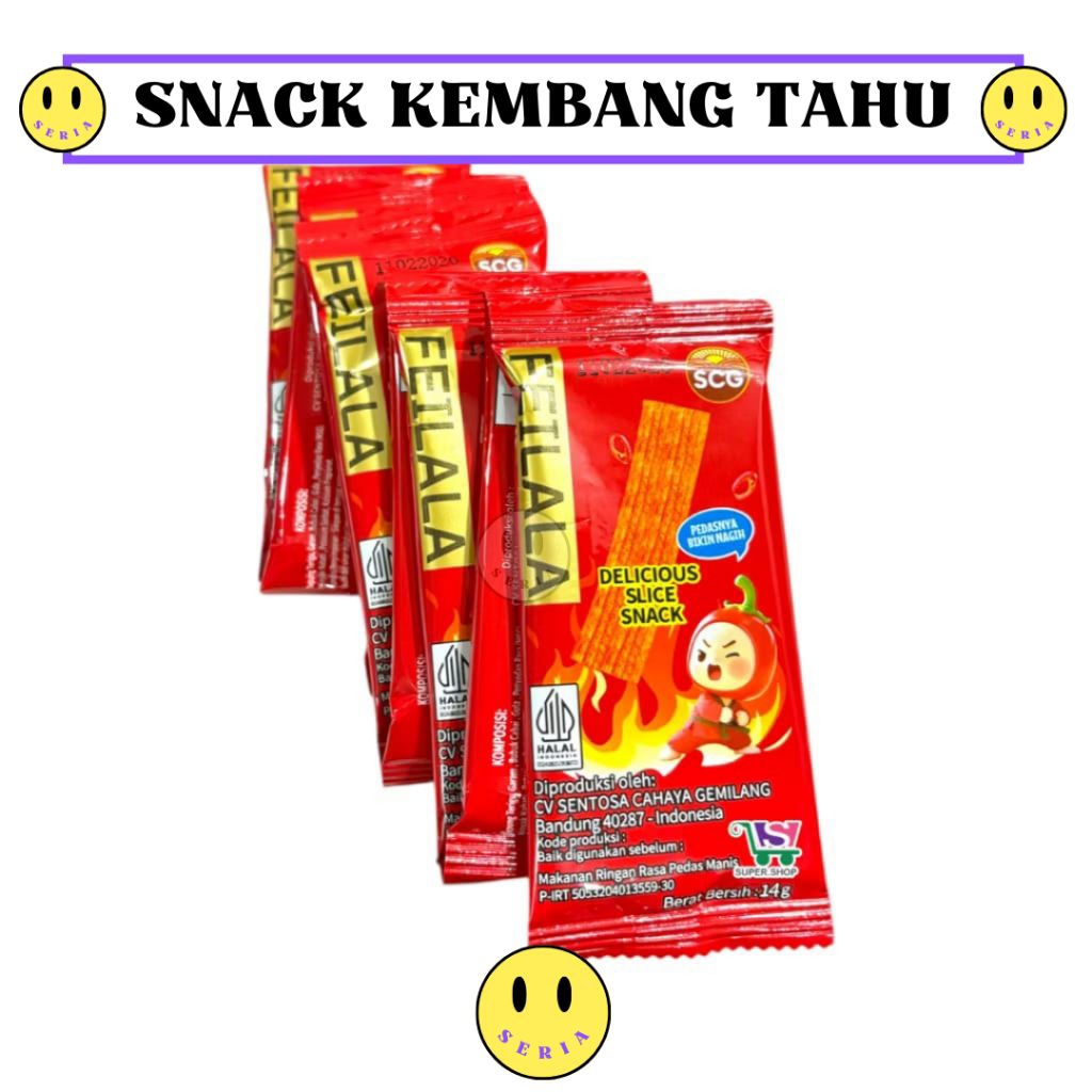Jual FEILALA snack kembang tahu rasa pedas cemilan enak isi 30 pcs ...