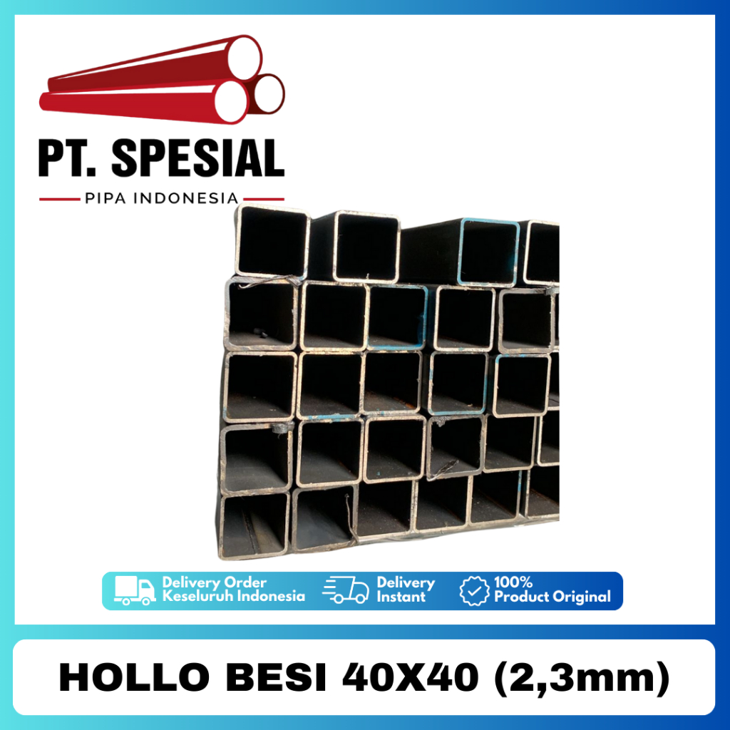 Jual Besi Hollo 4x4 / Hollow Hitam / Hollo Besi 40x40 Tebal 2.3mm 100 ...