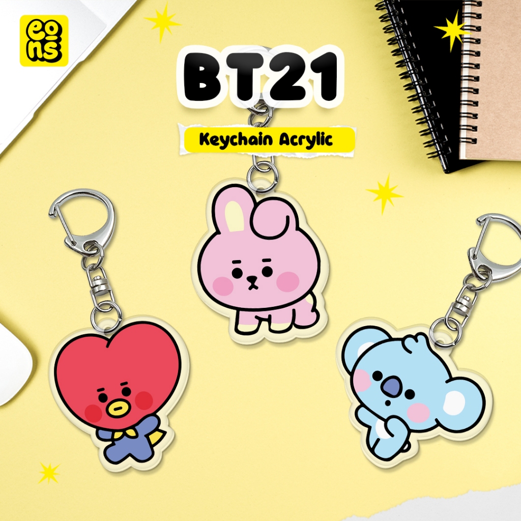 Jual Gantungan Kunci BT21 Acrylic Keychain Karakter KPop BTS Lucu
