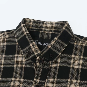 ALJOSA Kemeja Flanel Pria Lengan Panjang Hem Flannel Baju Cowok Motif Kotak Premium