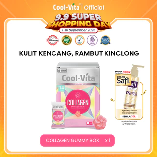 Coolvita Collagen Gummy 1 Box isi 14 - Suplemen Vitamin Kolagen 120mg untuk Menjaga Kesehatan Kulit, Kuku dan Rambut | Original dan BPOM