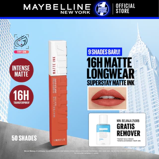 Maybelline Superstay Matte Ink Liquid Long Lasting Waterproof Matte Lipstick Lipcream Make Up Transferproof Tahan 16 Jam Vinyl Ink