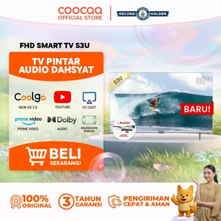 [+ BRACKET] COOCAA 32 inch Smart TV S3U - Digital TV - Dolby Audio - Youtube - Mirroring -  Flick Free - Boundless -Browser - WIFI - HD - USB/AV/LAN - OS Coolita (COOCAA 32S3U)