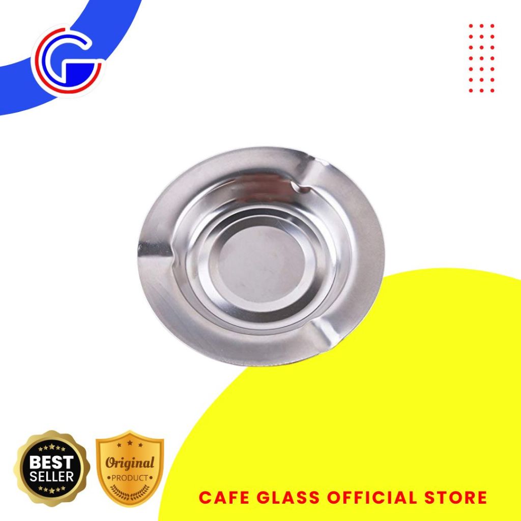 Asbak Rokok Round Stainless Seng / Asbak Bulat Anti Pecah 13 Cm Serbaguna