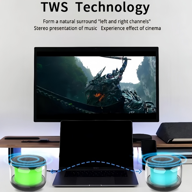 Jual Speaker Bluetooth Portable Rainbow Lights LED RGB HiFi Wireless ...