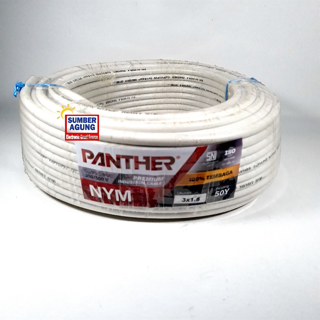 Jual Kabel Instalasi Listrik Dua Jalur PANTHER Asli Tembaga NYM Cable ...