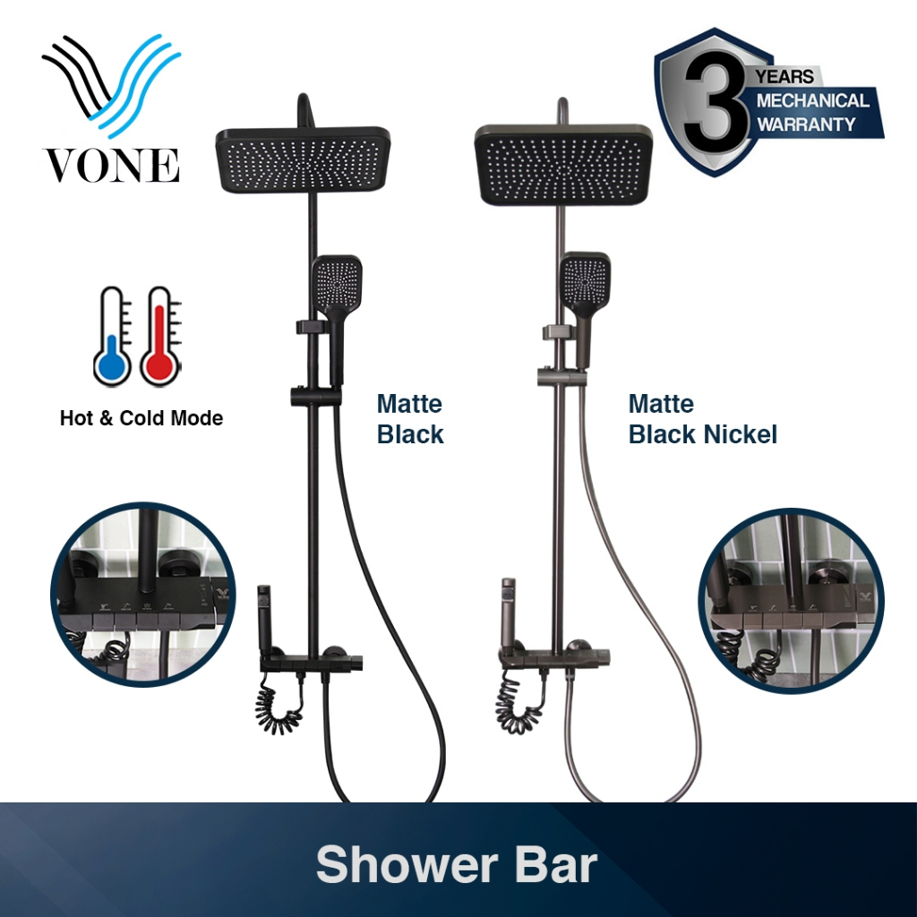 Jual VONE Shower Set Kamar Mandi 4 in 1 Kran Panas Dingin Shower Tiang ...