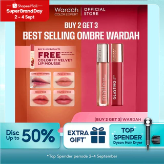 [OMBRE COVER BIBIR GELAP GET 1 FREE*] WARDAH BUY 2 GET 3 Ombre Glasting Liquid Lip + Matte Lip Cream FREE LIP MOUSSE-Liptint-Lip-Stain-Lipgloss-Lipstik-Lip Matte-Lipcream-Lip Cream- Glossy Longlasting Waterproof Tahan Lama - Makeup - Liptin Anak Sekolah