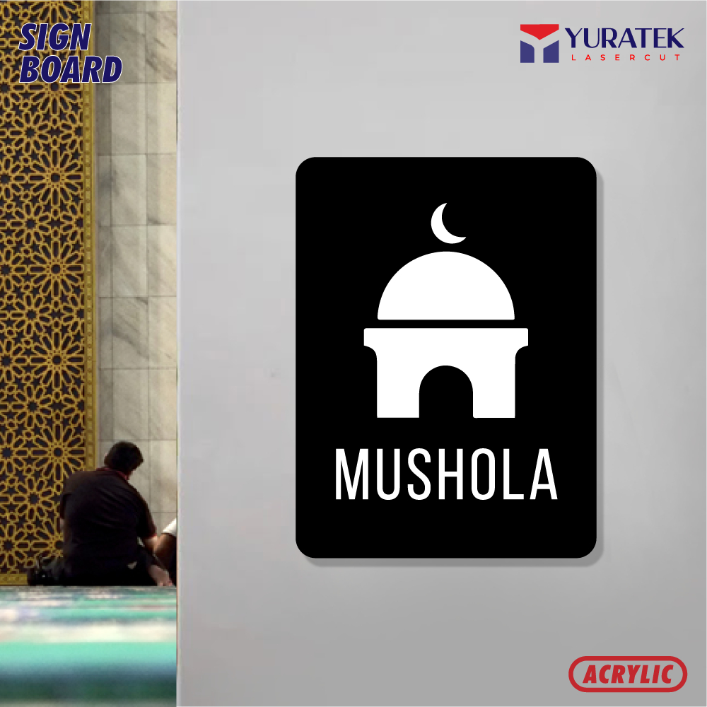 Jual YLC - Musholla Sign Board Akrilik Signage Petunjuk Ruangan Mushola ...