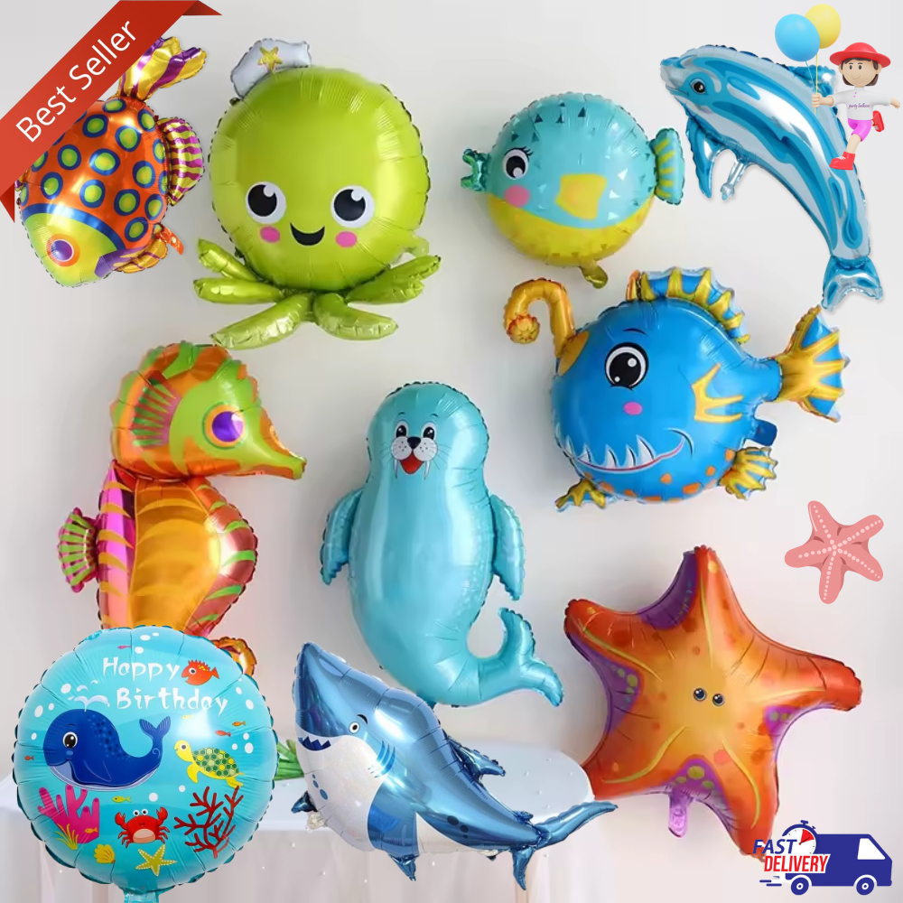 Jual Balon Foil Jumbo Karakter Binatang Laut / Balon Bentuk Hewan Laut ...