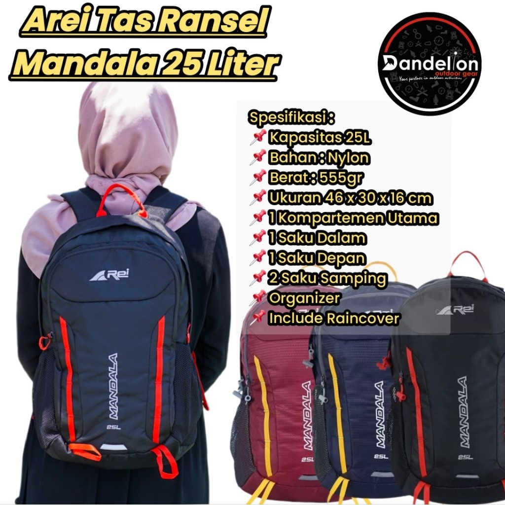 Jual Arei Tas Ransel Mandala 25 Liter | Shopee Indonesia