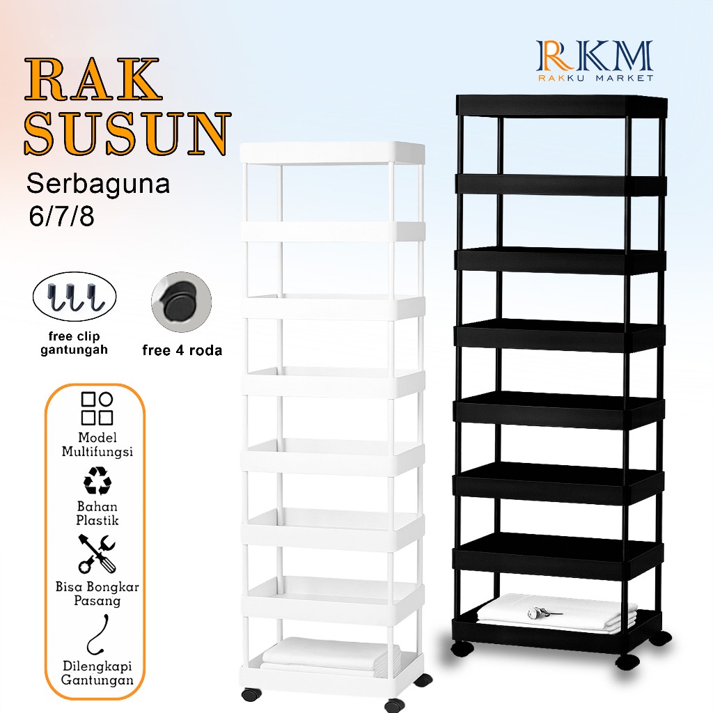 Jual (RKM) Rak Troli 6 Susun/Rak Dapur/ Rak Serbaguna Rak Model Persegi ...