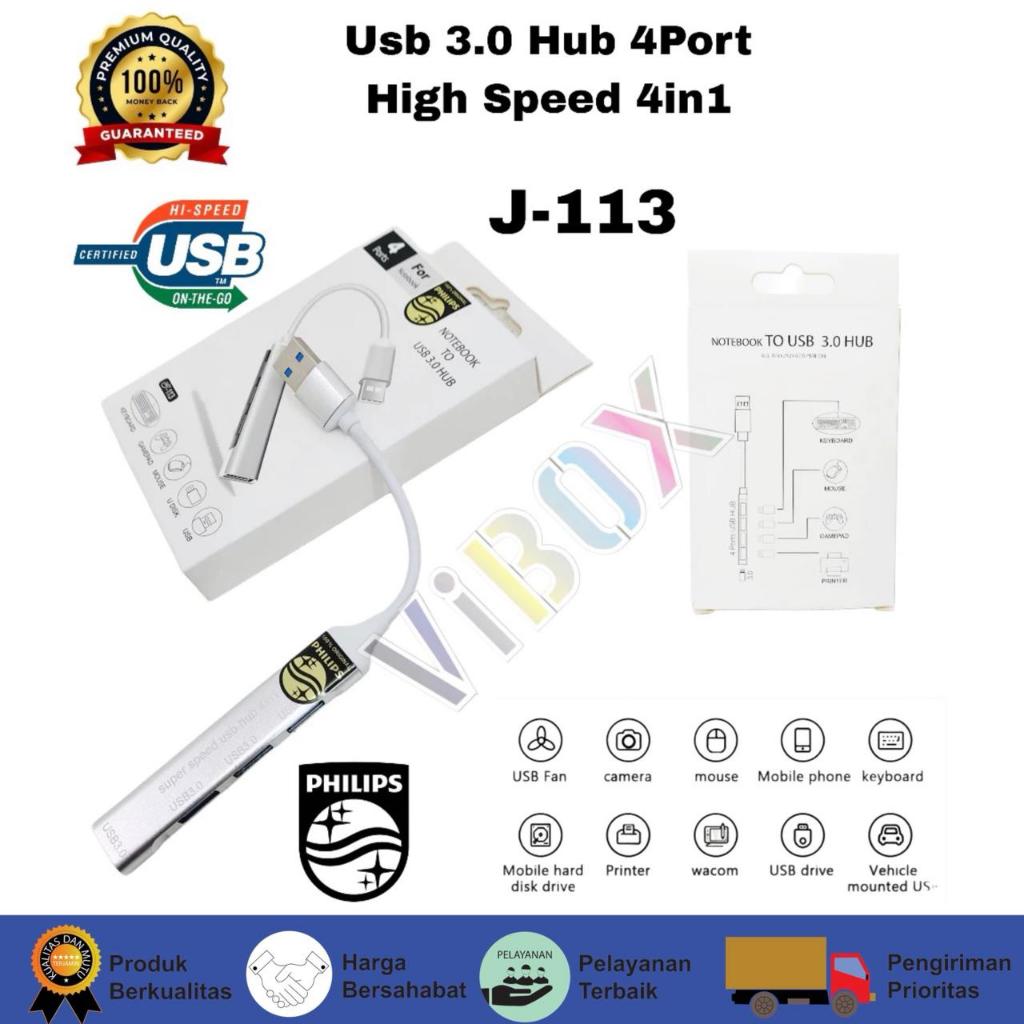 Jual Philips Port USB 3.0 Hub 4 Port Aluminium Shield 4in1 High Quality ...