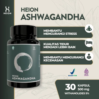 HEION Ashwagandha 30 Kapsul - KSM-66 Ashwaganda Extract @500mg BPOM by HEION OFFICIAL