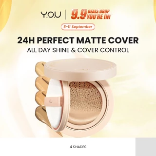 YOU Noutriwear+ Flawless Cushion Foundation Nourishing Poreless Perfect Coverage Tahan Lama 16 Jam | Cushion Long Lasting | Cushion