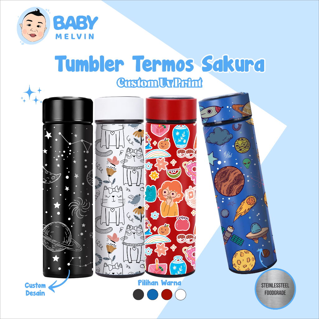Jual Baby Melvin Tumbler Termos Sakura 500ml Custom Botol Minum ...