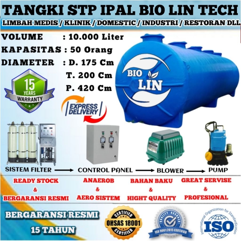 Jual Septic tank STP 10.000 Liter, BIO LIN sepiteng septictank BIOTECH ...