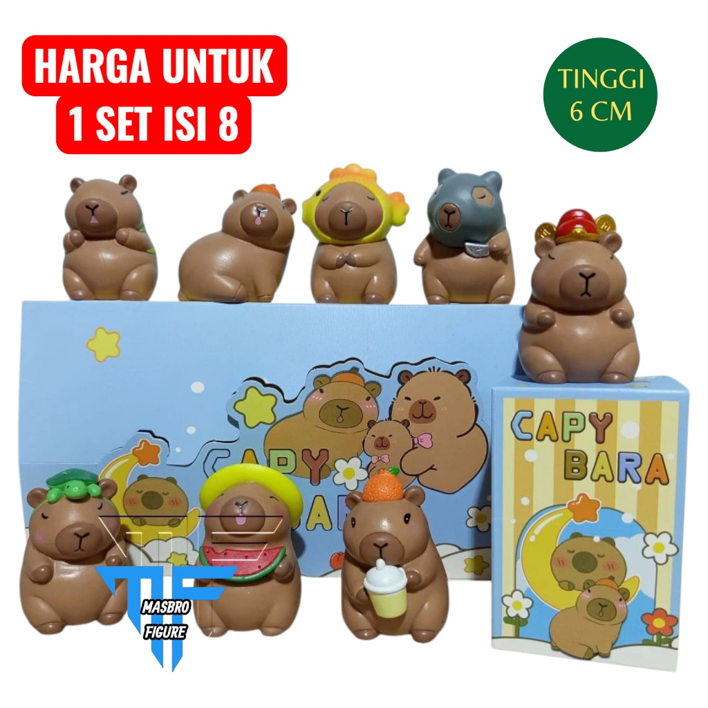 Jual Figure CAPYBARA Topper Cake Mainan Figure KAPIBARA Set Isi 8 Pcs ...