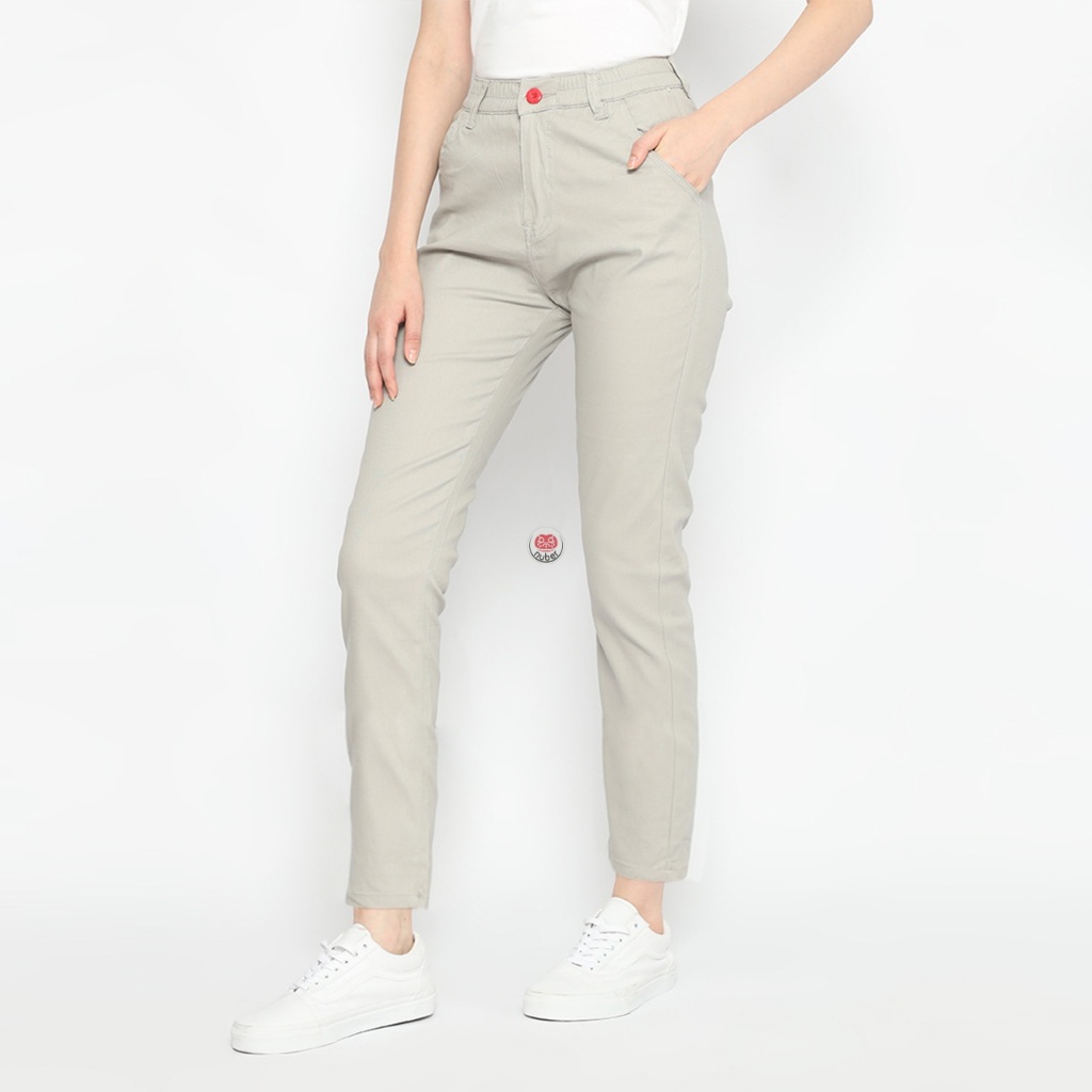 Jual Nuber Slim Fit High Waist Chinos Celana Panjang Katun Premium