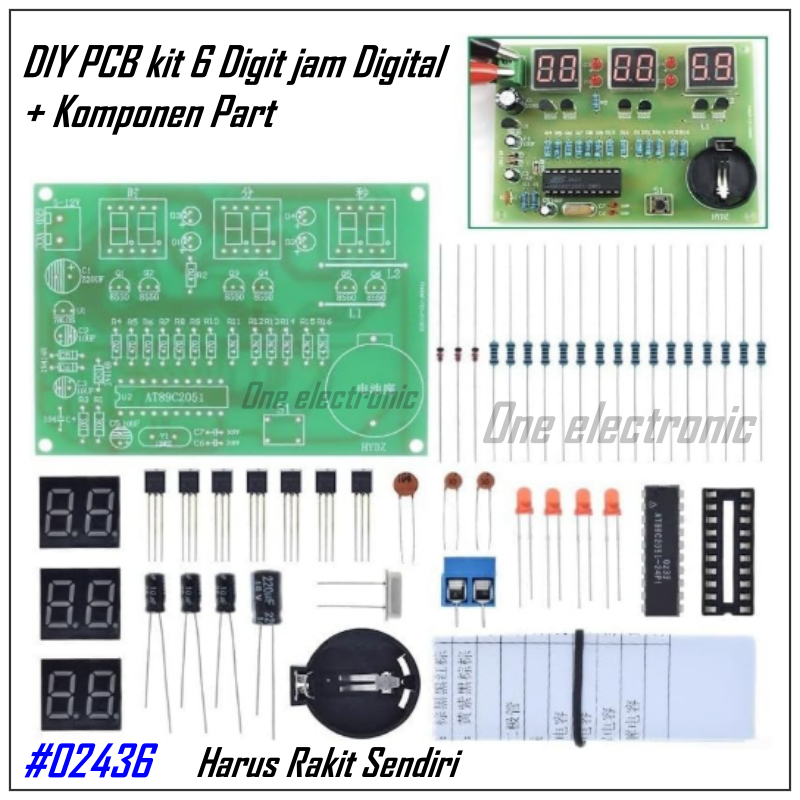 Jual Diy Kit Jam Digital 6 Segment 6 Digit Electronic Clock ic ...