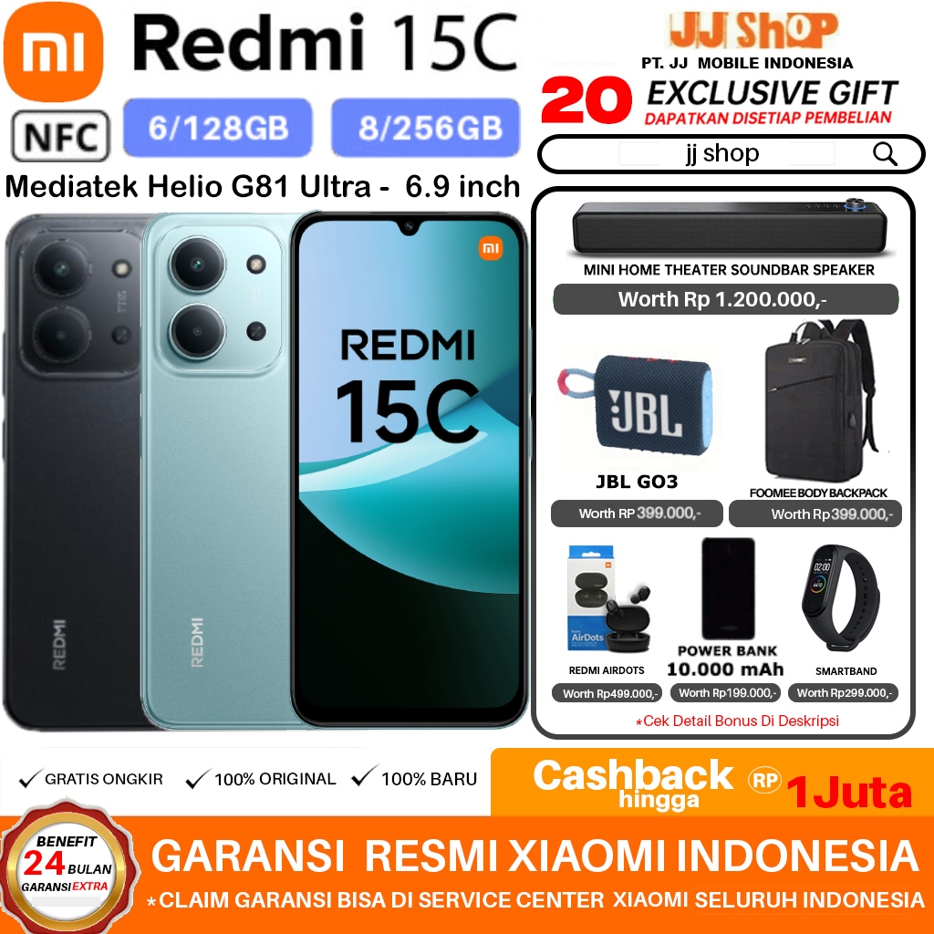 Jual Xiaomi Redmi 15c NFC 8/256 6/128 GB Ram 8GB 6GB Rom 256GB