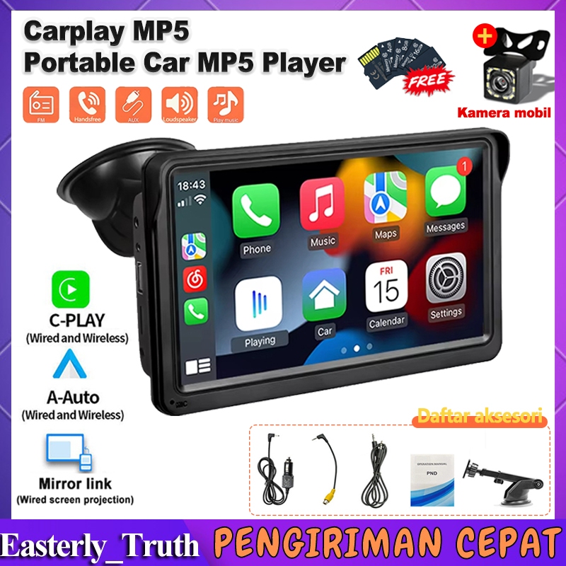 (Stok Tersedia)7200 7018b 7042 Head Unit Android/iPhone Double Din 7 Inch MP5 Player Touch Screen Radiol
