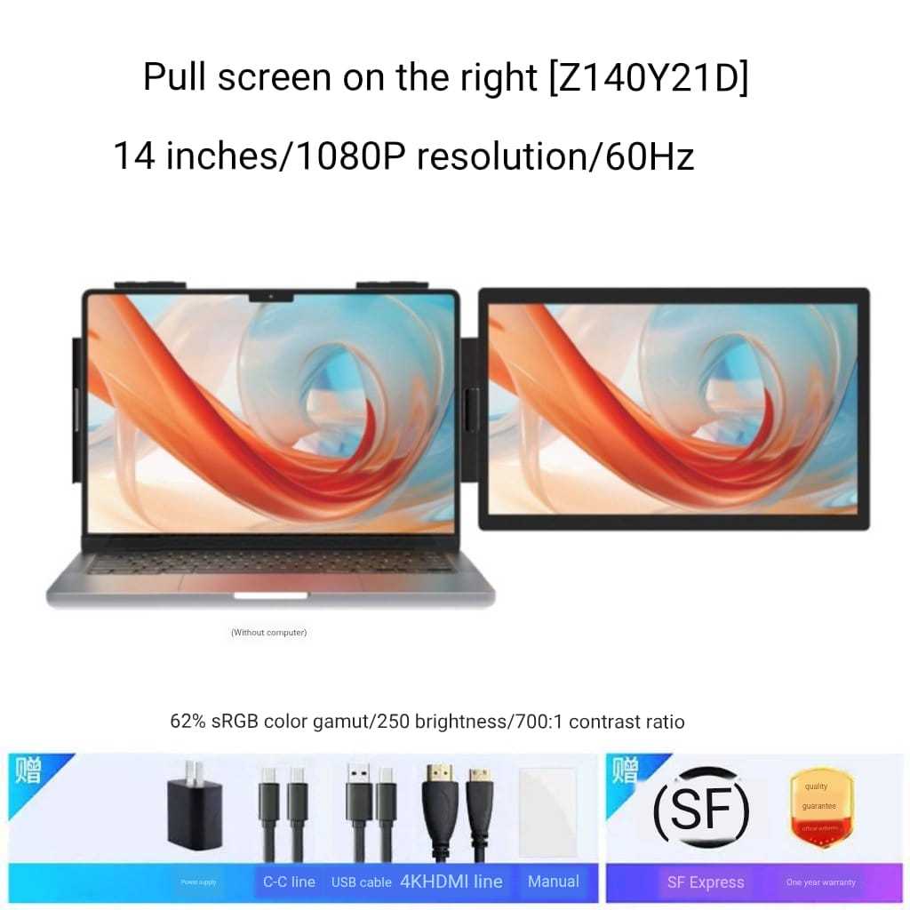 Jual Portable Monitor Z140Y21D – 14 Inch Right Side Pull Screen 1080P ...