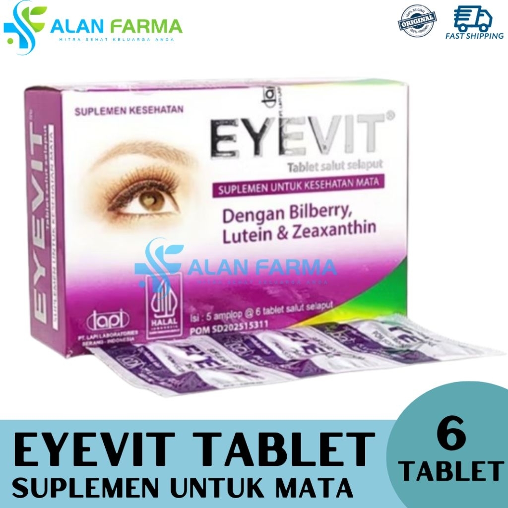 Jual Eyevit Tablet Strip isi 6 | Vitamin Mata | Eyevit Vitamin Mata ...
