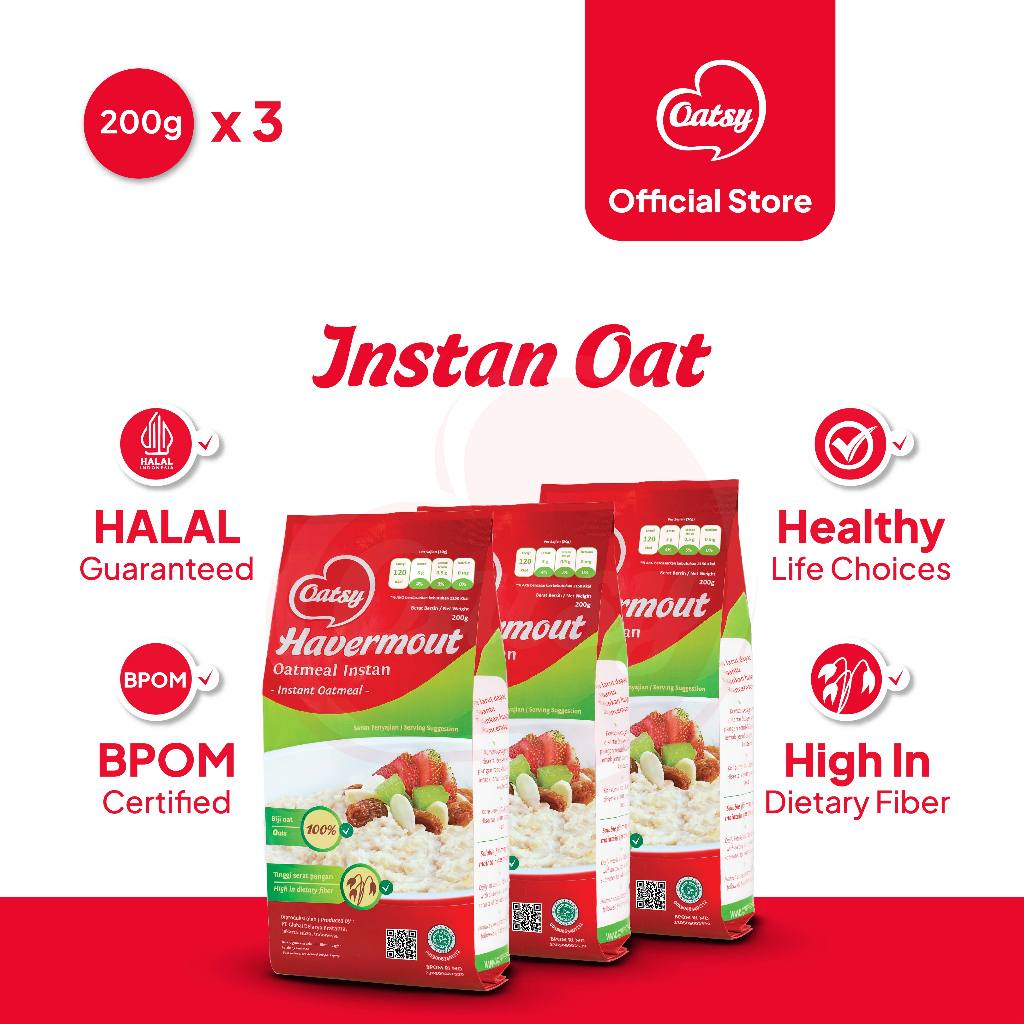 Jual OATSY Instant Oatmeal 200g (Triple Pack) | Shopee Indonesia