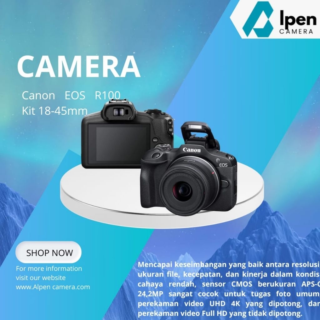 Jual Canon EOS R100 Kit 18-45mm | Shopee Indonesia