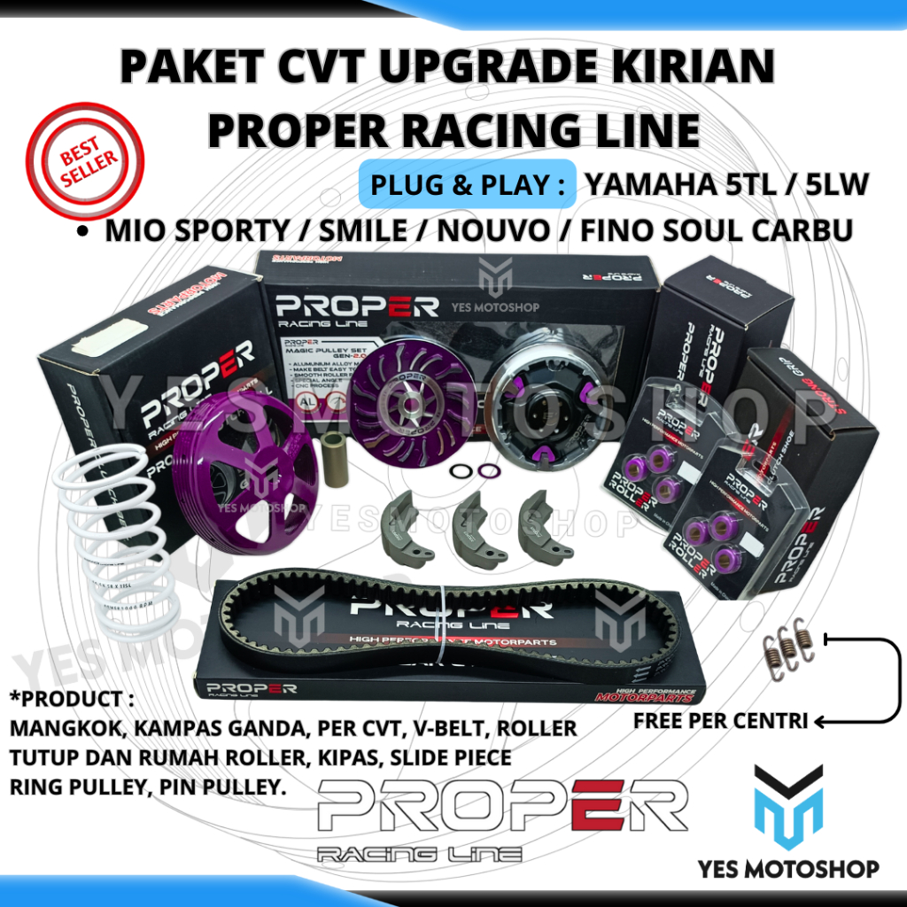 Jual PAKET UPGRADE CVT PROPER RACING LINE MIO SPORTY SMILE NOUVO SOUL ...
