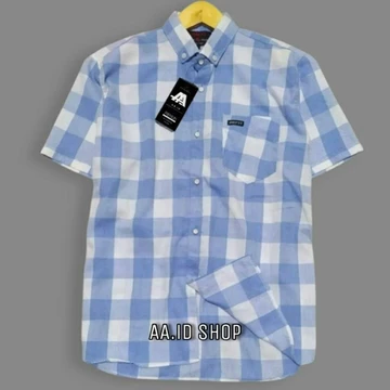 Kemeja Pria Dewasa Flanel Lengan Pendek Casual Kotak Catur Motif Fashion Premium
