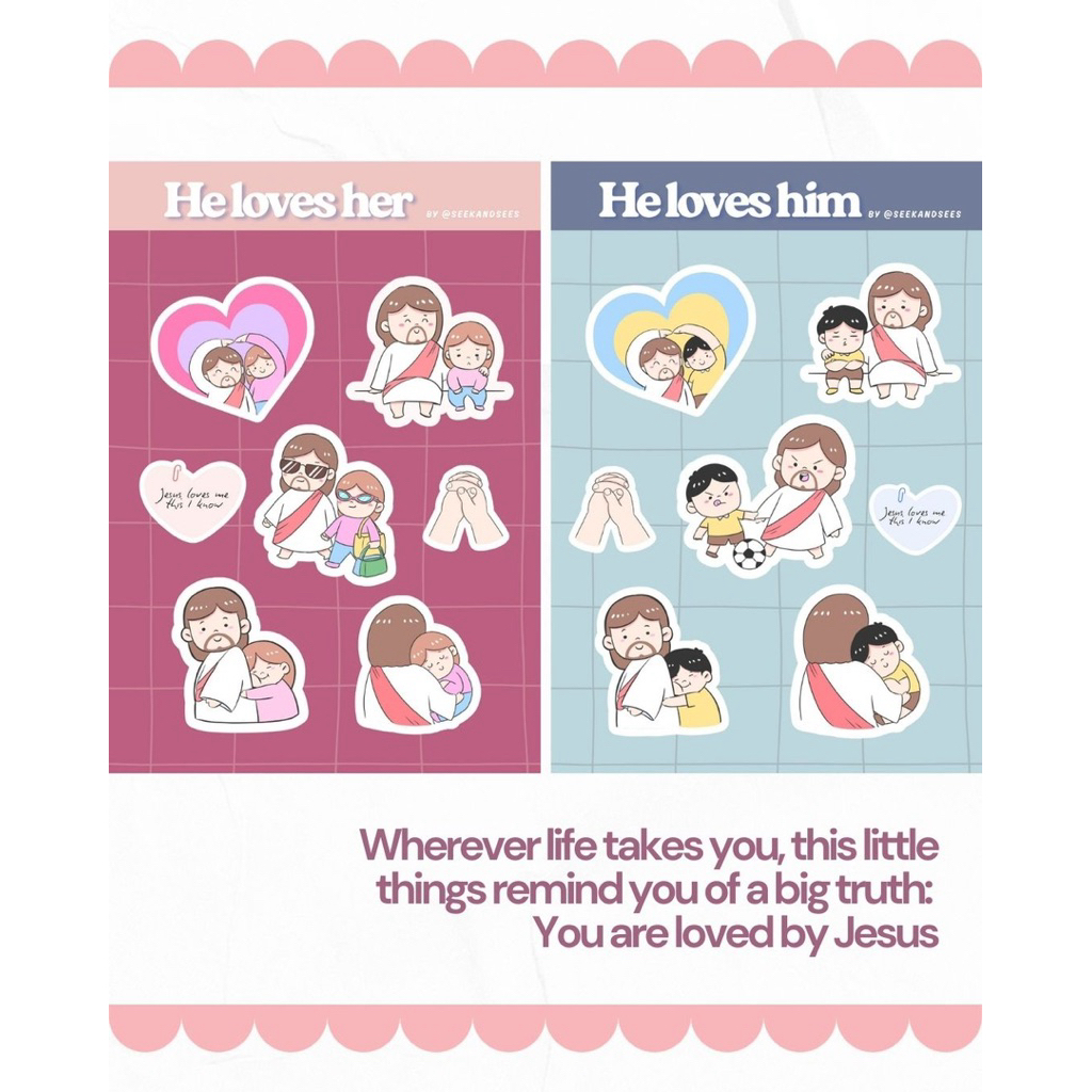 Jual Stiker rohani glitter edisi: Jesus loves me | Shopee Indonesia